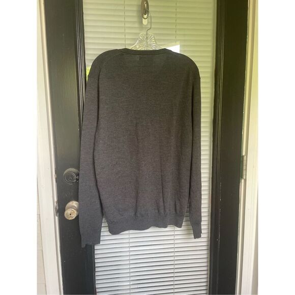 Bonobos Men V Neck Pullover Sweater 100% Extra Fine Merino Wool L Gray - Picture 2 of 9